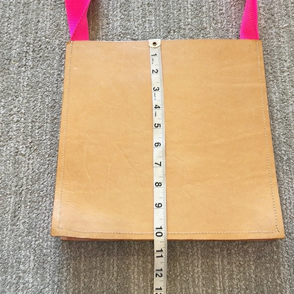 NWOT Julia Gabriel Studio Square Leather Nylon Strap Shoulder Bag